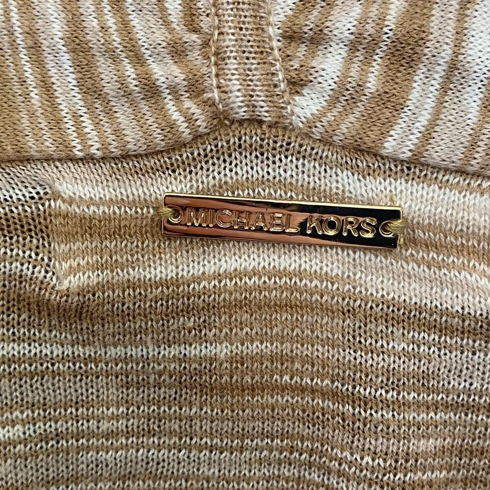 Michael Kors Cardigan Waterfall Open Front Tan Size Large - Picture 3 of 5